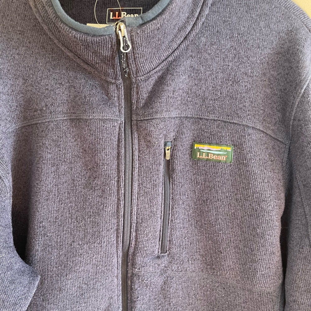 L.L. Bean Fleece Jacket Men’s XL Coat LL Navy Blue Sweater Full Zip New - Picture 3 of 10